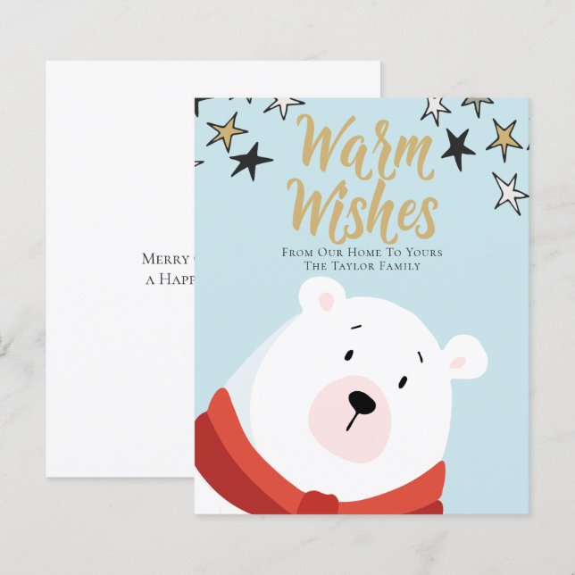 O ORÇAMENTO personalizado do urso polar Natal (Frente/Verso)