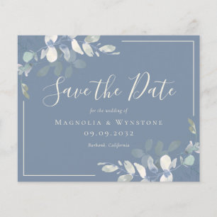 O ORÇAMENTO Salva A Data Creme Azul Eucalyptus