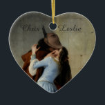 O ornamento personalizado de casamento Bacio / Il<br><div class="desc">"The Kiss" ("Il Bacio"),  por Francesco Hayez,  1859. Veja a minha loja (Outros > Arte) para mais itens com impressões de arte,  feitos a partir de imagens digitais de dominio público.</div>