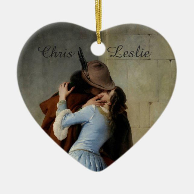 O ornamento personalizado de casamento Bacio / Il  (Frente)