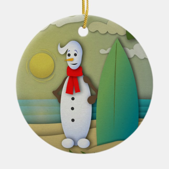 O Ornamento Summertime Snowman (Frente)
