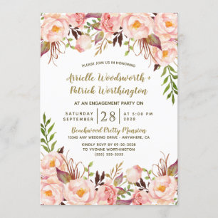 O ouro cora convites cor-de-rosa da festa de