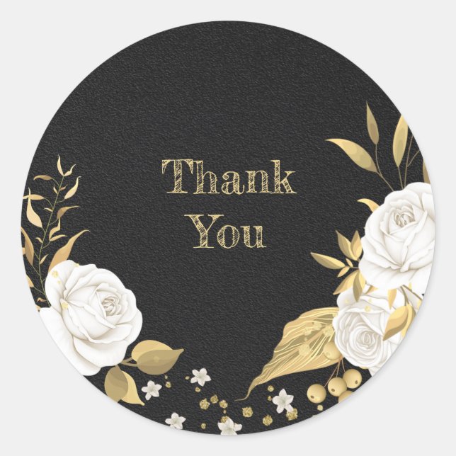 o ouro de flor branca deixa o adesivo preto quadra (Frente)