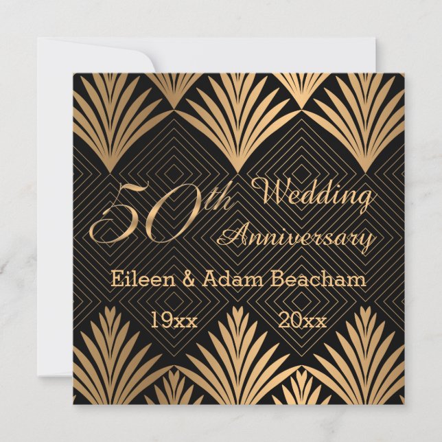 O ouro do art deco deixa a placa plana do 50º aniv (Frente)