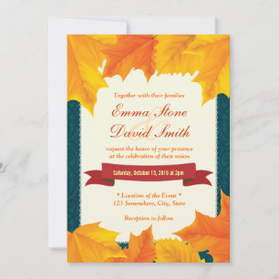 O Ouro do Azul Damask Deixa Convites Ao Casamento