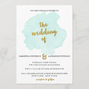 O ouro e a cerceta coram convite do casamento