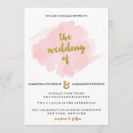 O ouro e cora convite do casamento