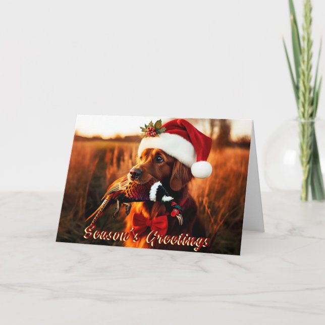 O ouro Retriever tem um Cartão de Feriado para Fér (Frente)