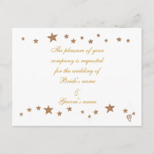 O ouro Stars cartão do convite do casamento da