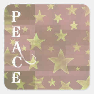 O ouro Stars etiquetas da paz do Natal