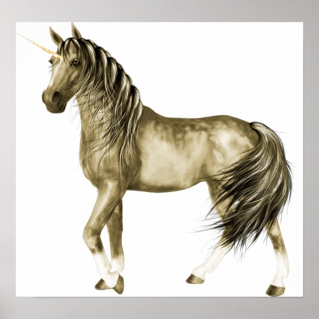 o Ouro Unicorn Impressão (Frente)