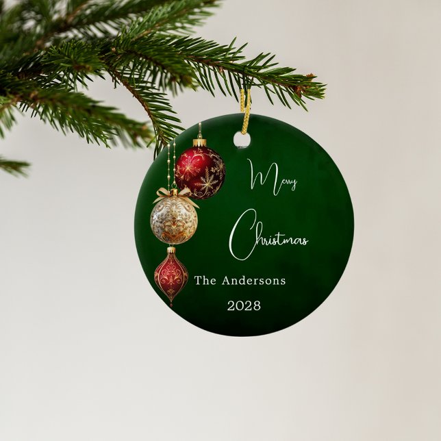 O ouro vermelho verde enfeite o Natal (Criador carregado)