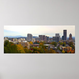 O Outono de Portland Oregon colore o poster