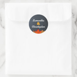 O outono deixa adesivos personalizados do quadro d