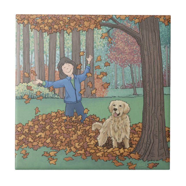 O outono deixa Azulejo cerâmico (Frente)