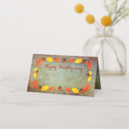 O outono deixa Cartões de Nome de Ação de Graças