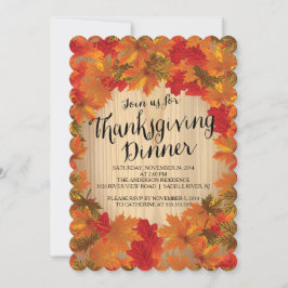 O outono deixa o Convite de festas de Janta de Açã