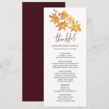 O OUTONO DEIXA O MENU DE JANTO DE AGRADECIMENTO AG