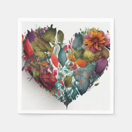 O outono deixa o papel cardíaco guardanapos