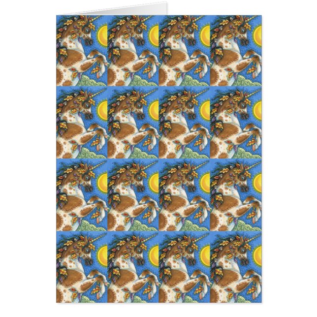 O OUTONO SAI DE UM ESTALHÃO UNICORN, CARTÃO DE CAV (Frente)