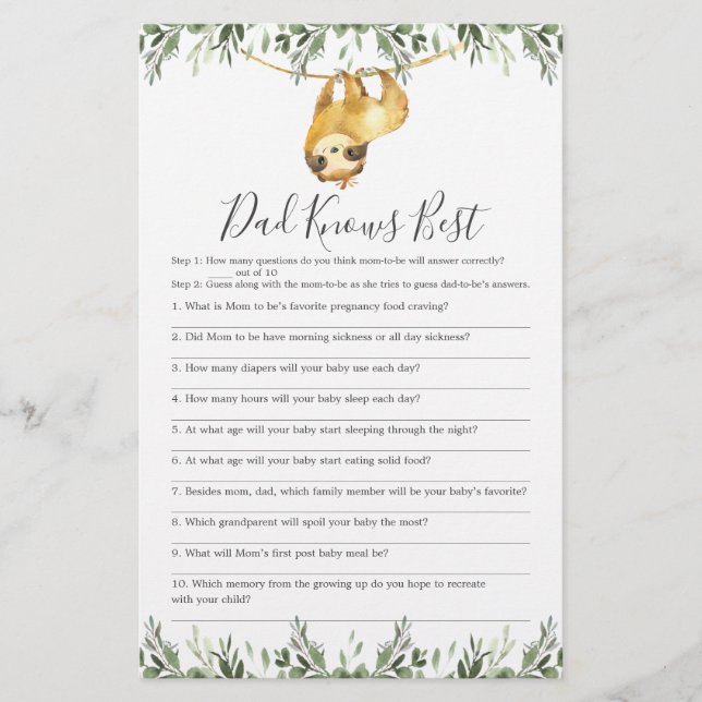 O Pai do Chá de fraldas sabe o melhor jogo (Frente)