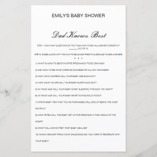 O Pai Editável Sabe O Melhor Jogo Do Chá de fralda