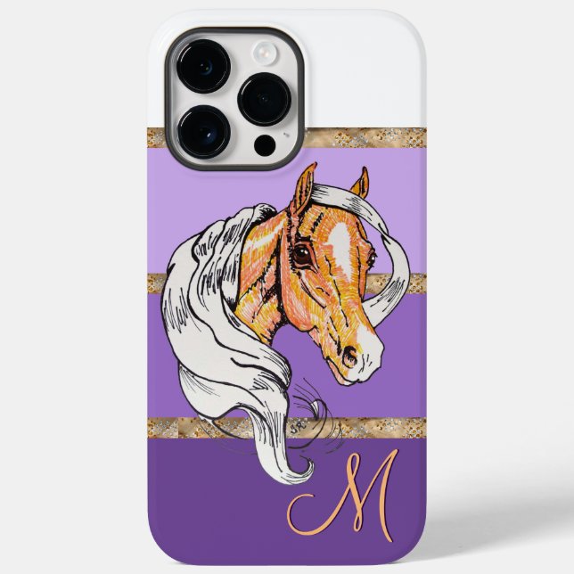O Palomino (gradiente roxo/listras douradas) Case- (Verso)