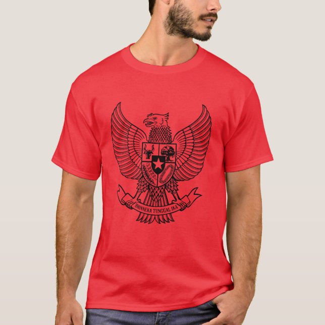 o pancasila do garuda caçoa a camisa - preto (Frente)