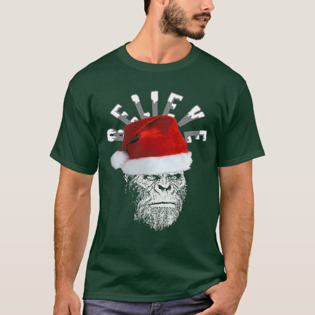 O papai noel de Sasquatch acredita o t-shirt do (Frente)