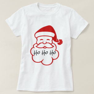O papai noel enfrenta Ho Ho Ho o t-shirt branco