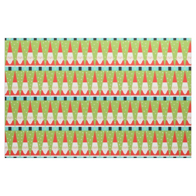 O papai noel geométrico retro penteou o tecido de (Fat Quarter)