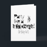 O partido gosta de um cartão de aniversário<br><div class="desc">O partido gosta de uma menina rockstar do aniversário</div>