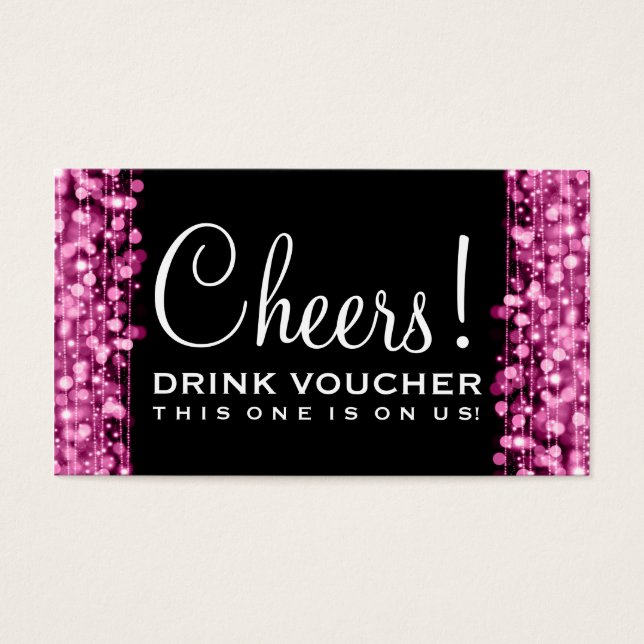 O Partido Voucher Bebida Elegante brilha rosa (Frente)
