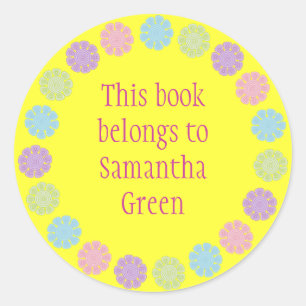 O Pastel bonito floresce etiquetas do livro