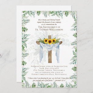 O Pastor Padre Deacon Ministro Retirement Convida