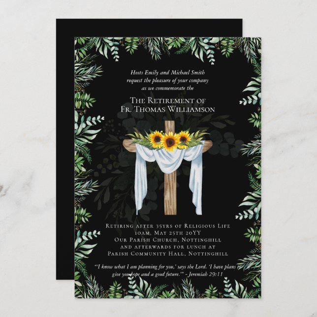 O Pastor Padre Deacon Ministro Retirement Convida (Frente/Verso)