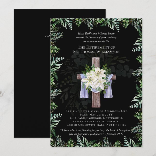 O Pastor Padre Deacon Ministro Retirement Convida (Frente/Verso)