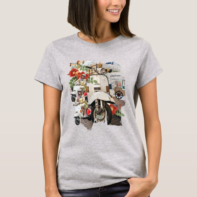 O Patinete Vintage Collage T-Shirt (Frente)