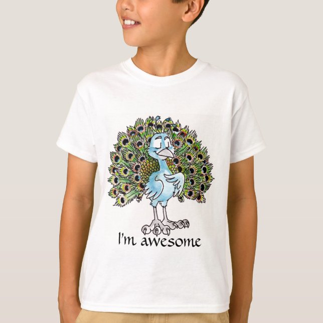 O pavão impressionante caçoa o t-shirt (Frente)