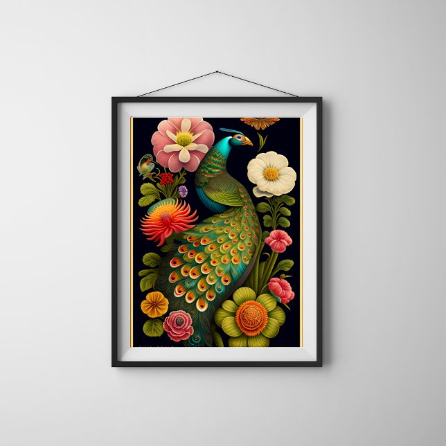 O Pavão | Modern Haeckel Poster (Criador carregado)