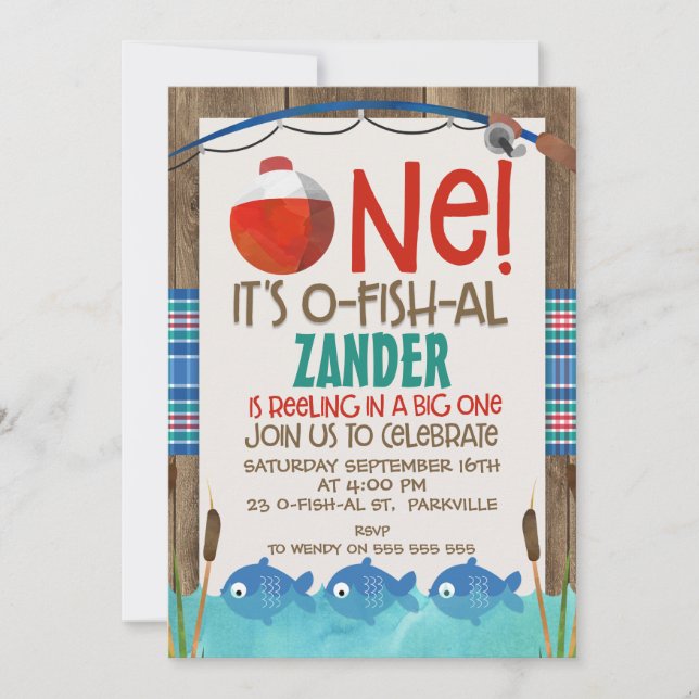 Ó peixe aliado um convite de aniversário (Frente)