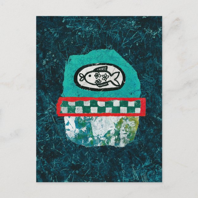 O Peixe Vai Ao Mercado Cartão Postal (Frente)