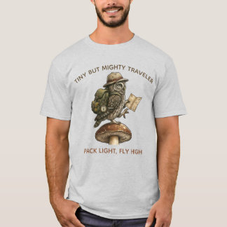 "O Pequeno Viajante" - Camiseta Pygmy Owl Explorer