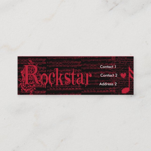 O perfil como um cartão de visita de Rockstar foi (Frente)