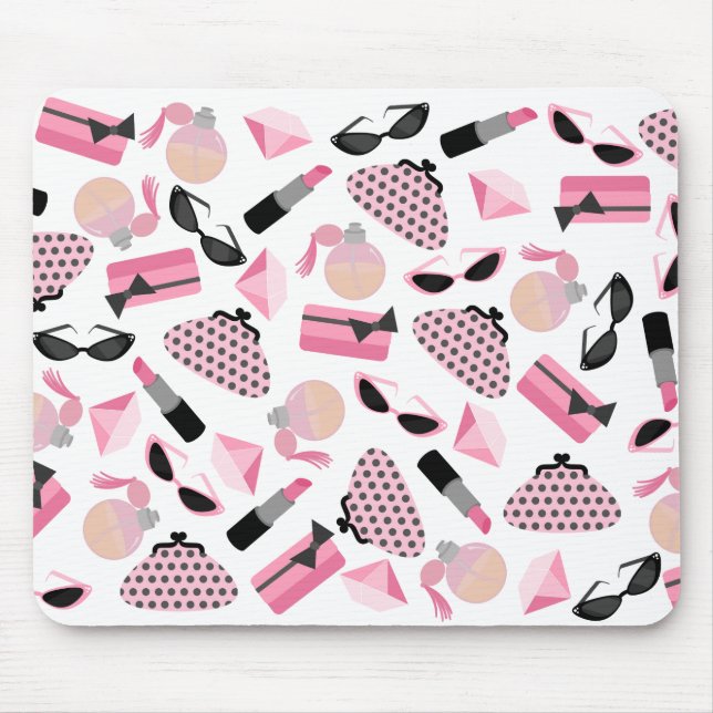 O perfume franze óculos de sol & batom Mousepad (Frente)