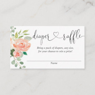 O pêssego cora cartões do raffle da fralda do ch