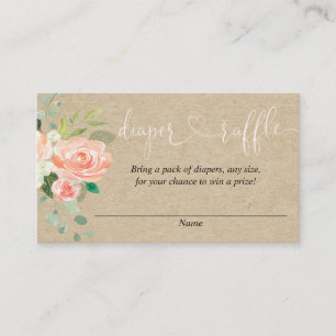 O pêssego cora cartões do raffle da fralda do chá