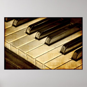 O piano do vintage fecha o poster