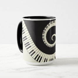 O piano temático da música fecha a caneca