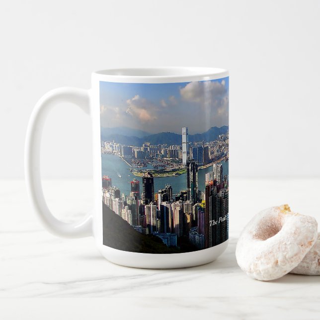 O pico, caneca da ilha de Victoria, Hong Kong (Com Donut)